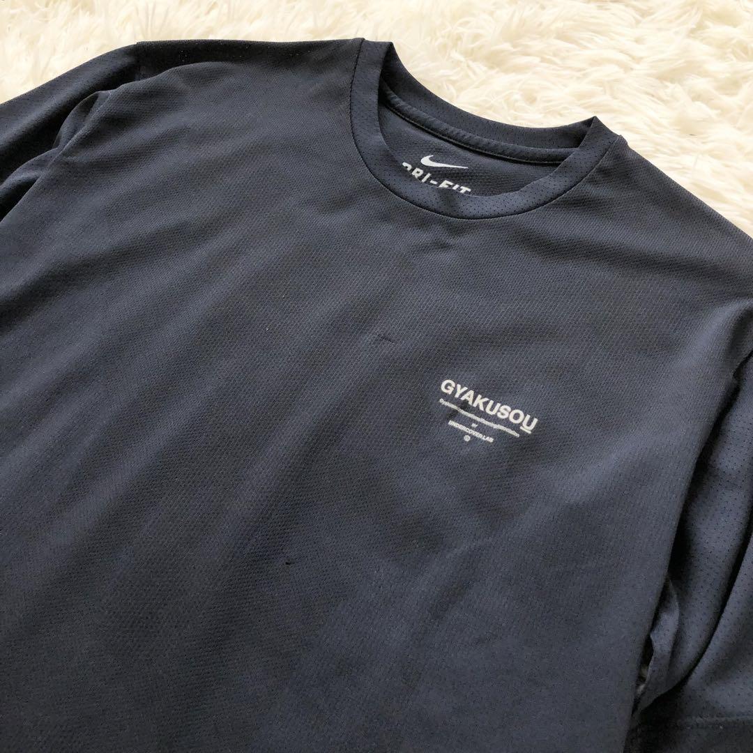 逆走　NIKE アンダーカバーコラボ　ランニングTシャツ　ネイビー　Lサイズ