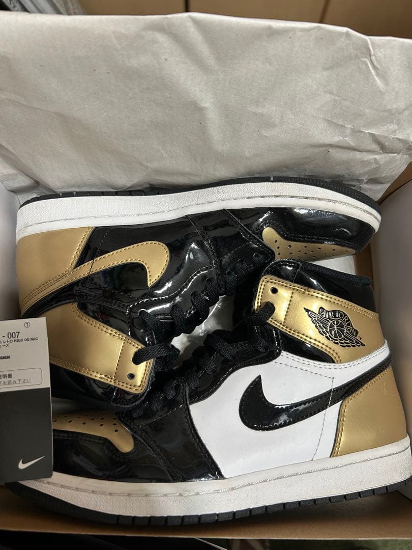 AIRJORDAN 1 retro HIGH OG GOLD TOE25.5cm NIKE