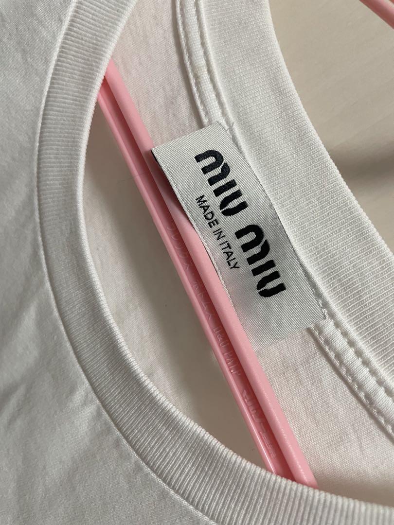 miu miu ストーン装飾 ホワイトTシャツ