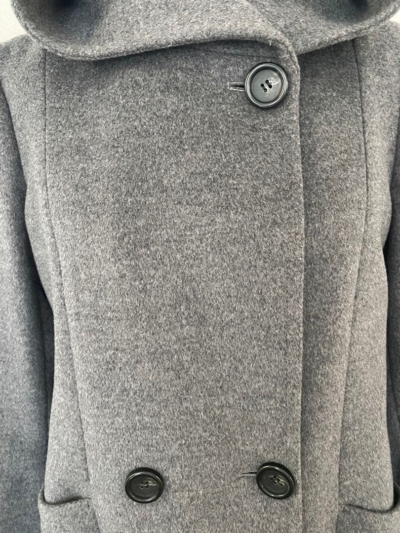 美品 23区 ウール アンゴラ ビーバー フーデッド ロングコート 40 L 美品 23区 ウール アンゴラ ビーバー フーデッド ロングコート 40 L