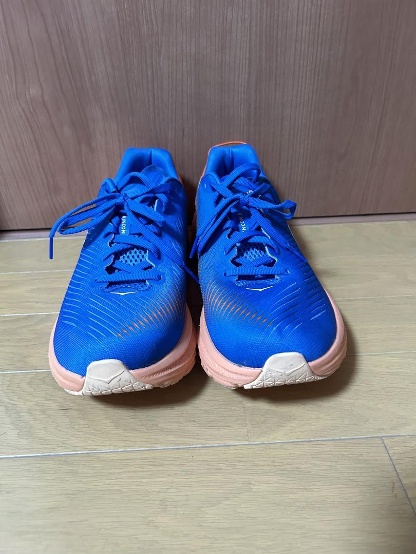 HOKA ランニングシューズ 青/オレンジ　リンコン3ワイド　27.5