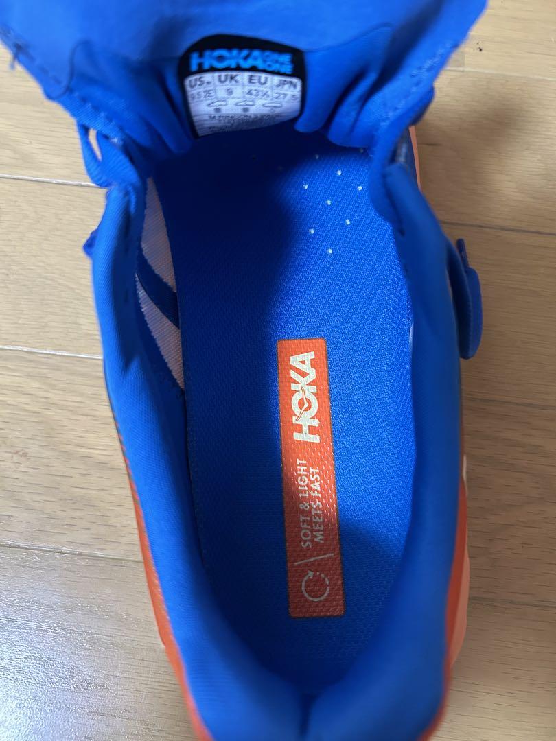 HOKA ランニングシューズ 青/オレンジ　リンコン3ワイド　27.5