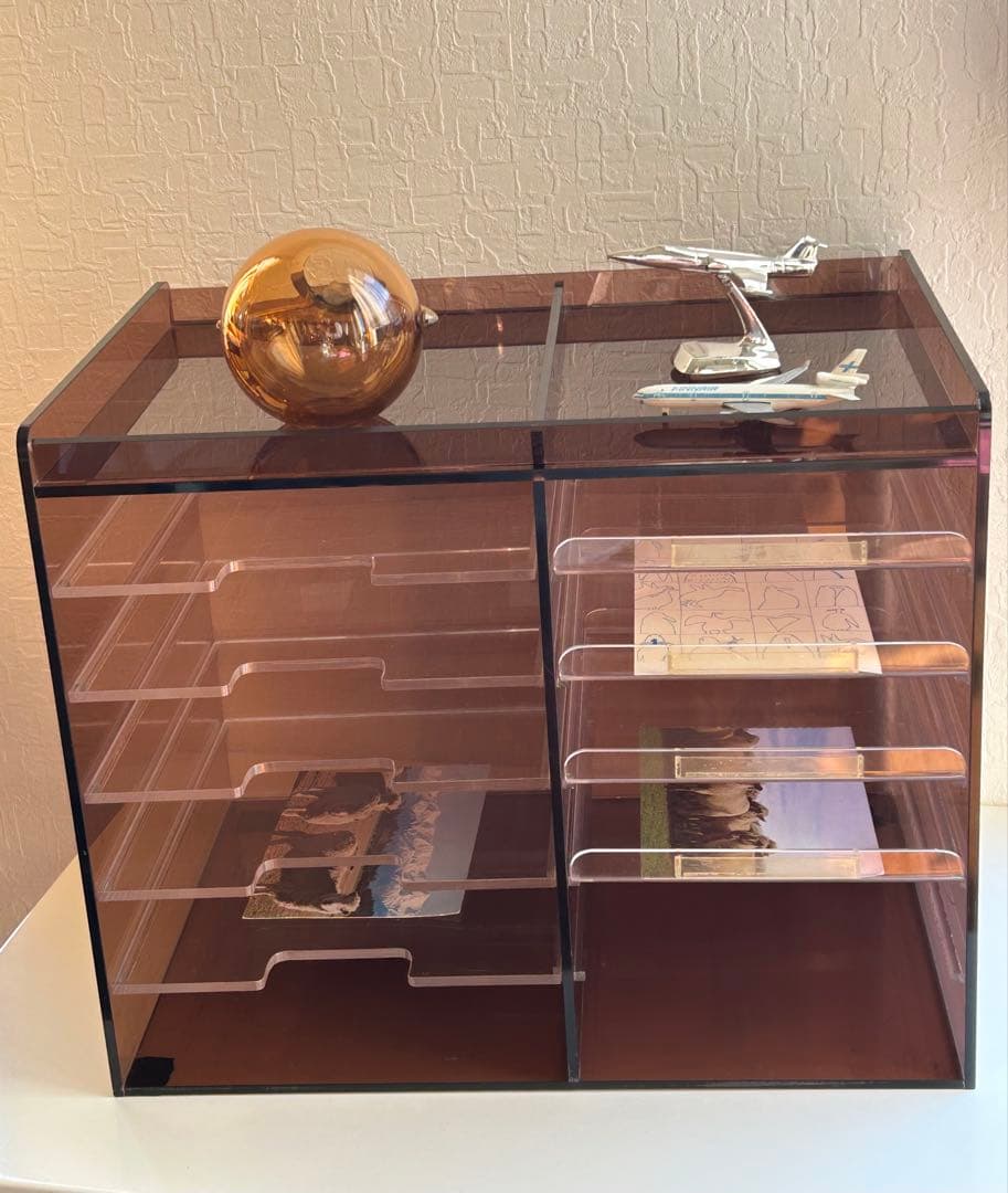 ヴィンテージ アクリル製 レターラック 書類ケース ミッドセンチュリー モダン傷や汚れあり