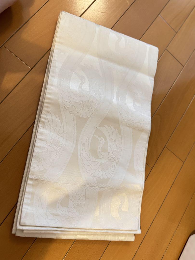 掛下帯　丸帯　白