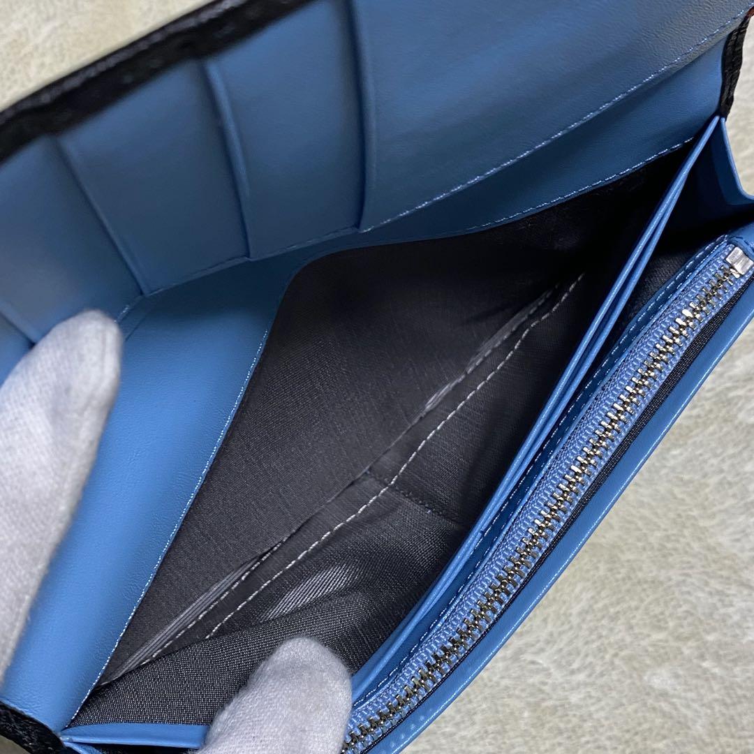 廃盤希少❗️新品保管品✨ポールスミス　長財布　ロゴ型押し　筆記体バイカラー黒レザー