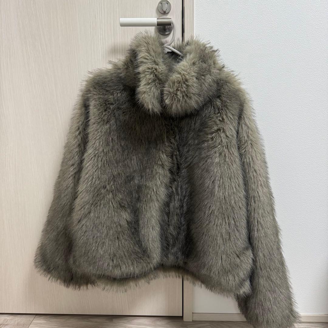 MURUA MIXフェイクファーブルゾン グレー MURUA MIXフェイクファーブルゾン グレー