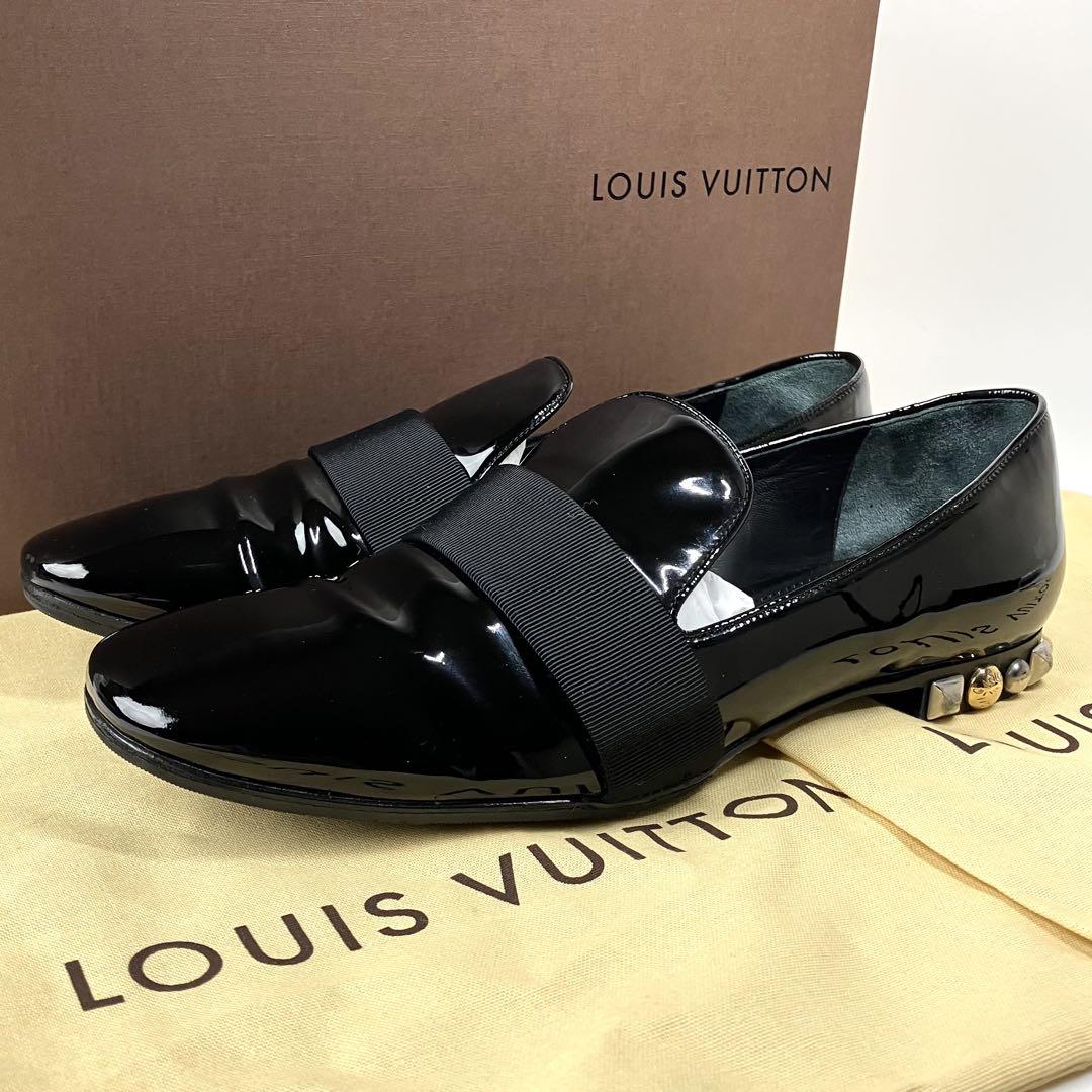 【美品】LOUIS VUITTON オペラシューズ　パテント　スタッズ　フラット