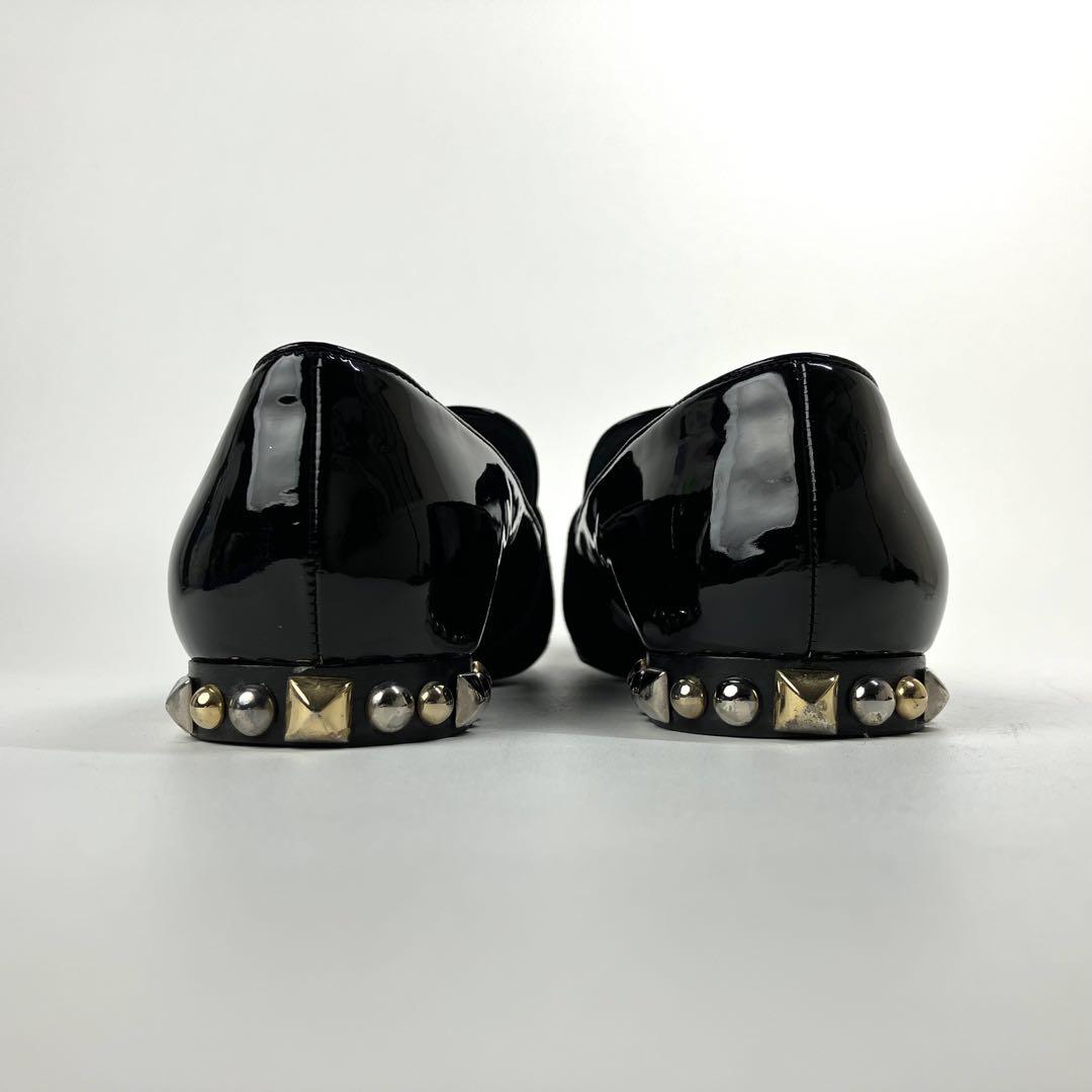 【美品】LOUIS VUITTON オペラシューズ　パテント　スタッズ　フラット