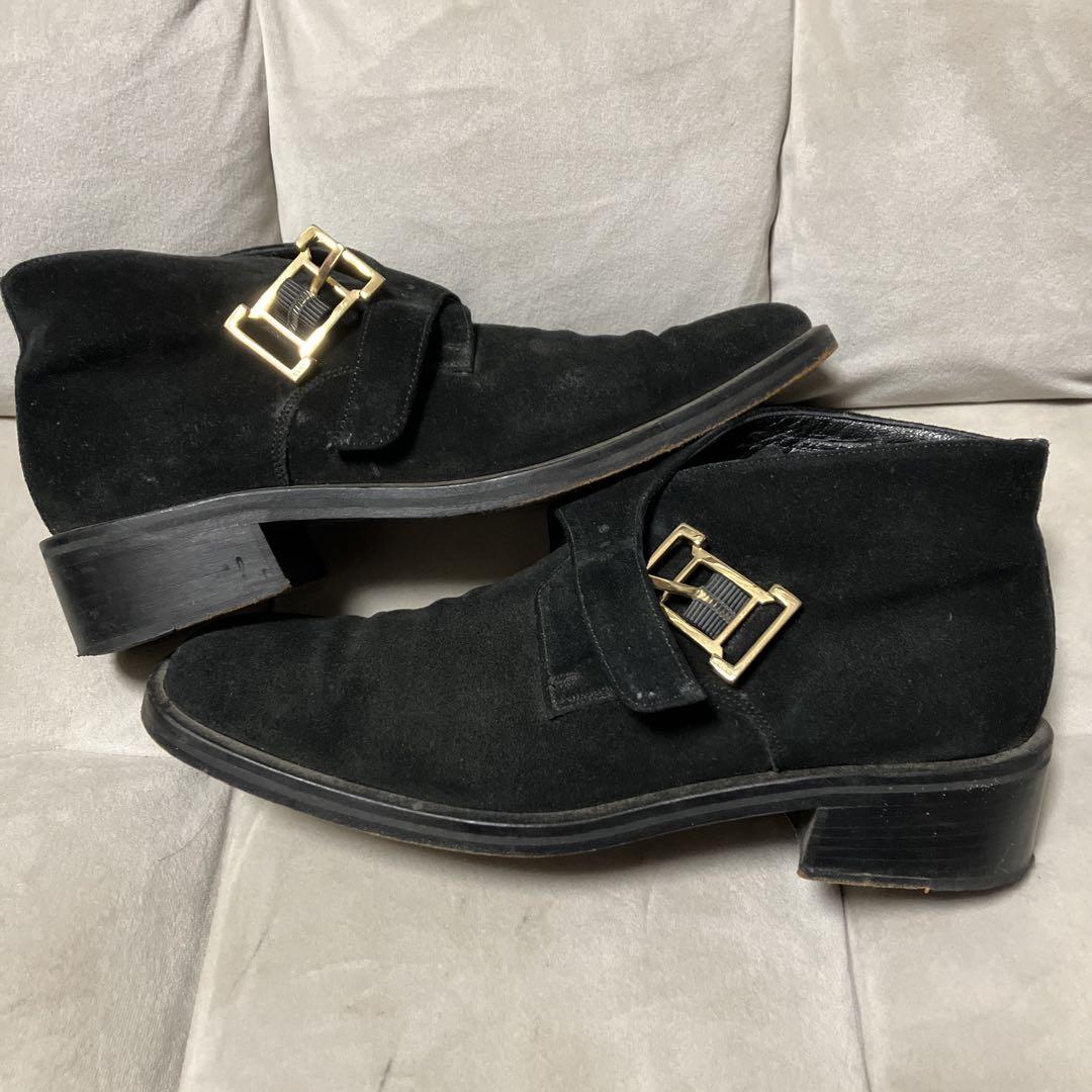 GUCCI vintageItaly 製 モンクストラップ レザーショートブーツ