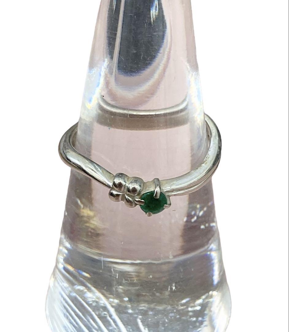 k9 エメラルド付リング 10号 ジュエリーマキ 花 2.12g (Ｏ)