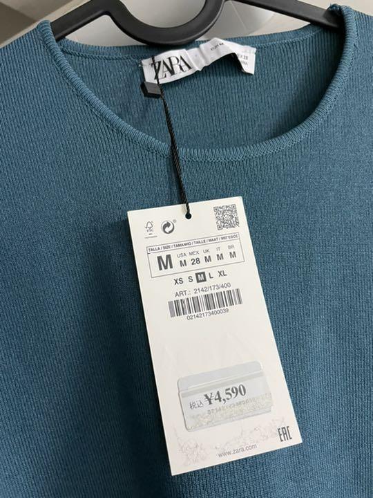 ZARA 新品未使用タグ付 肩パッド入り ニットトップス - メルカリ