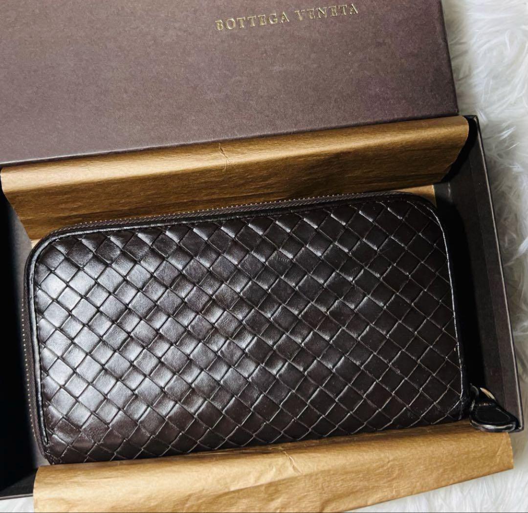 美品✨ BOTTEGAVENETA イントレチャート ラウンドジップ