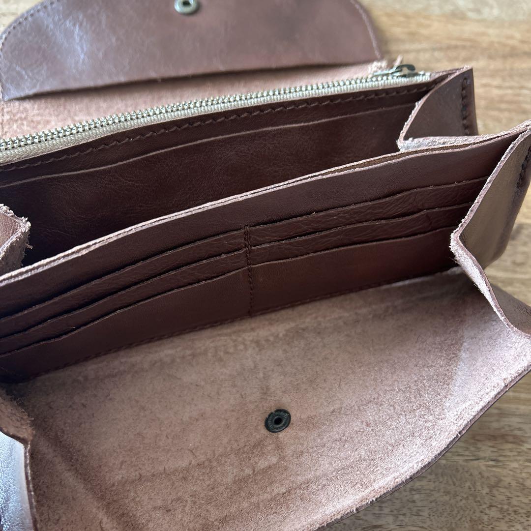 美品 上品 Stitch ステッチ ソフトレザー ギャザーウォレット 長財布
