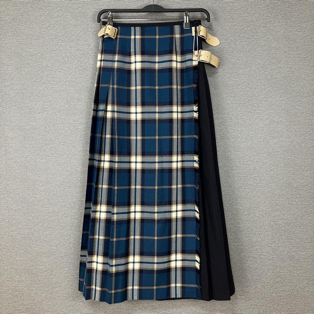 O’NEIL of DUBLIN パッチワーク キルト マキシスカート ブルー
