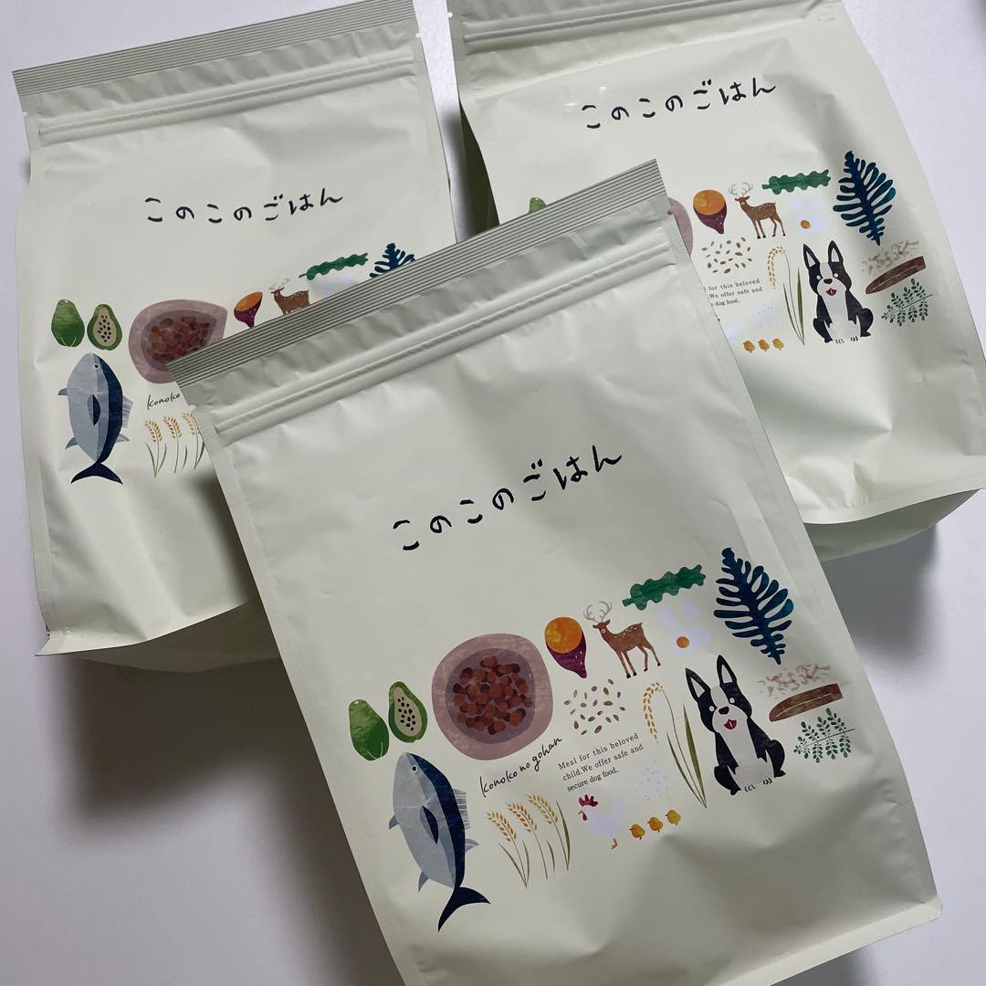 このこのごはん ドライフード 1kg✖️3袋新品未開封 コノコトトモニ このこのごはん ドライフード 1kg✖️3袋新品未開封 コノコトトモニ