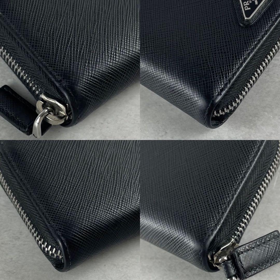 現行 美品 ＊ PRADA サフィアーノ 型押し 三角ロゴ コインケース 現行 美品 ＊ PRADA サフィアーノ 型押し 三角ロゴ コインケース