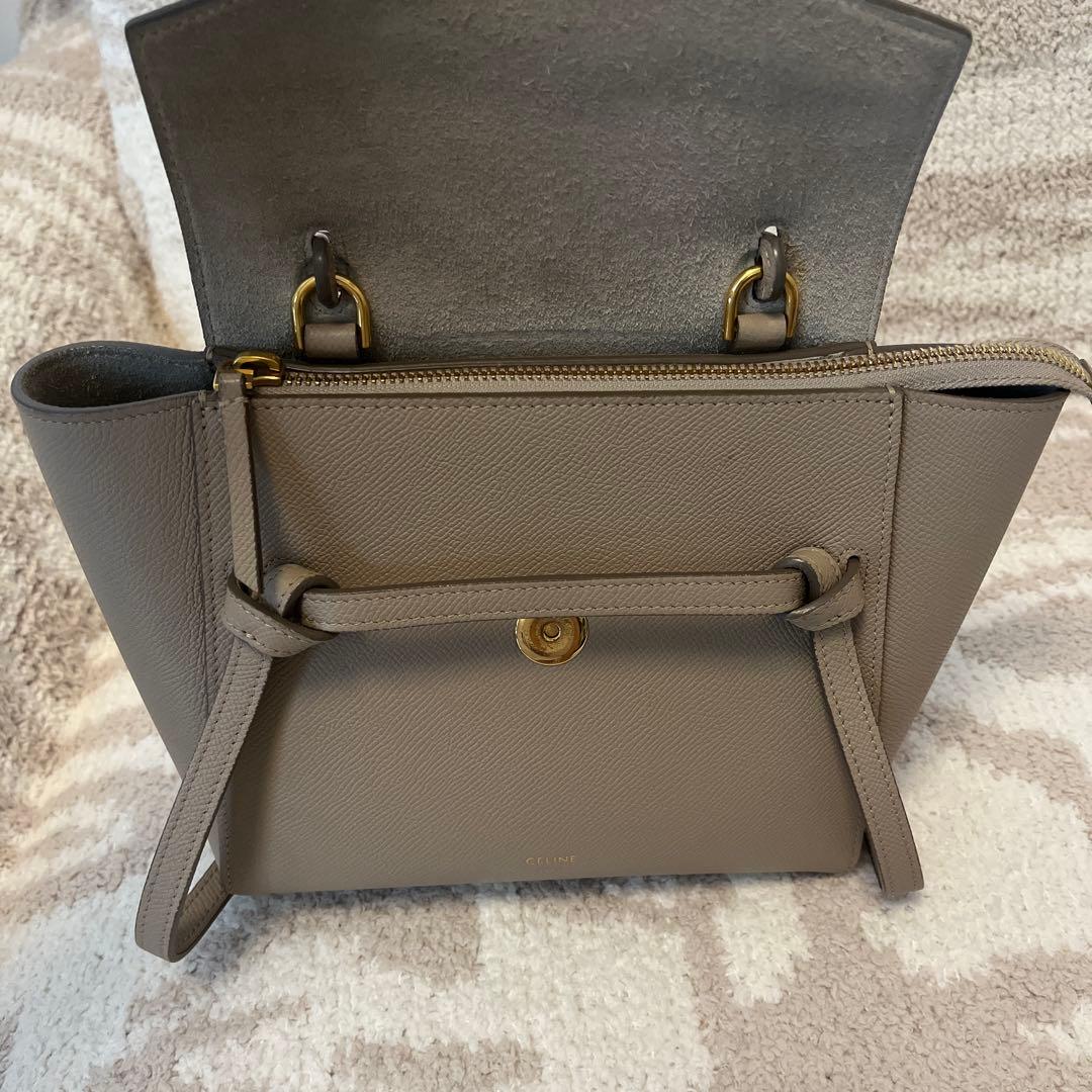 セリーヌ　ベルトバッグ　ナノサイズ　ライトトープ