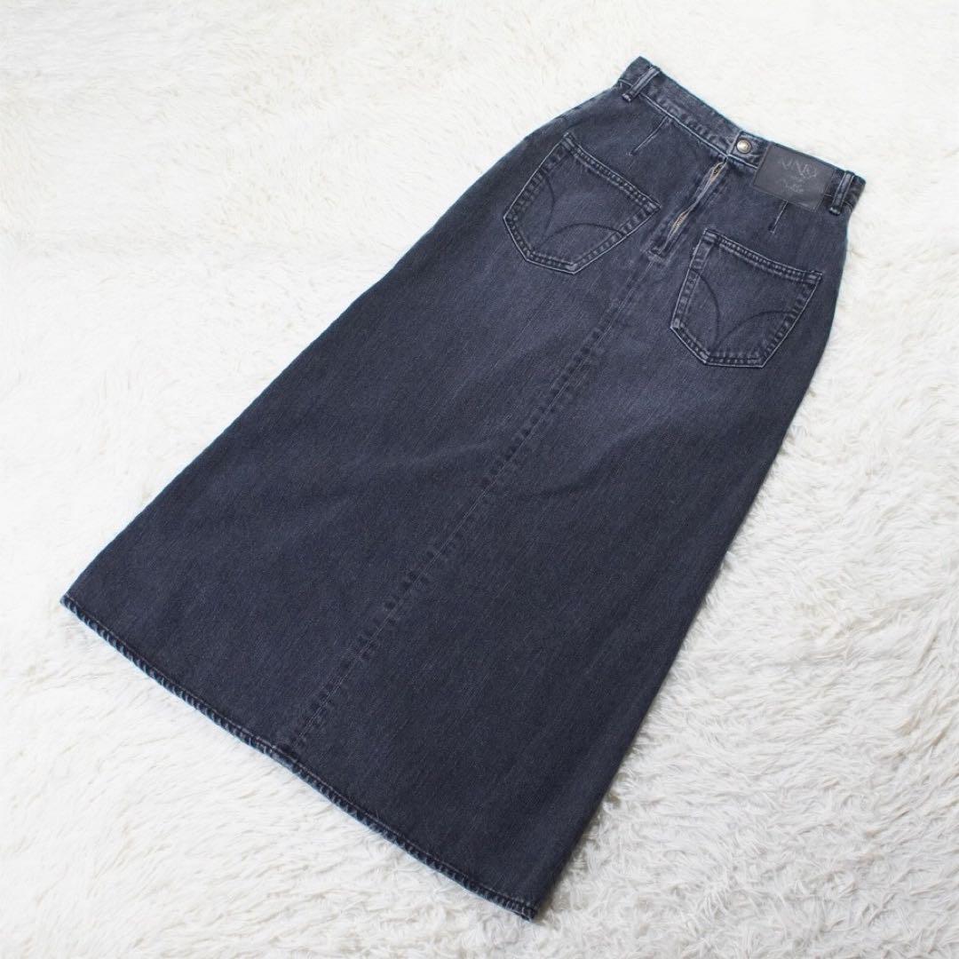 24年《HYSTERIC GLAMOUR》スリットデニムロングスカート(W24)