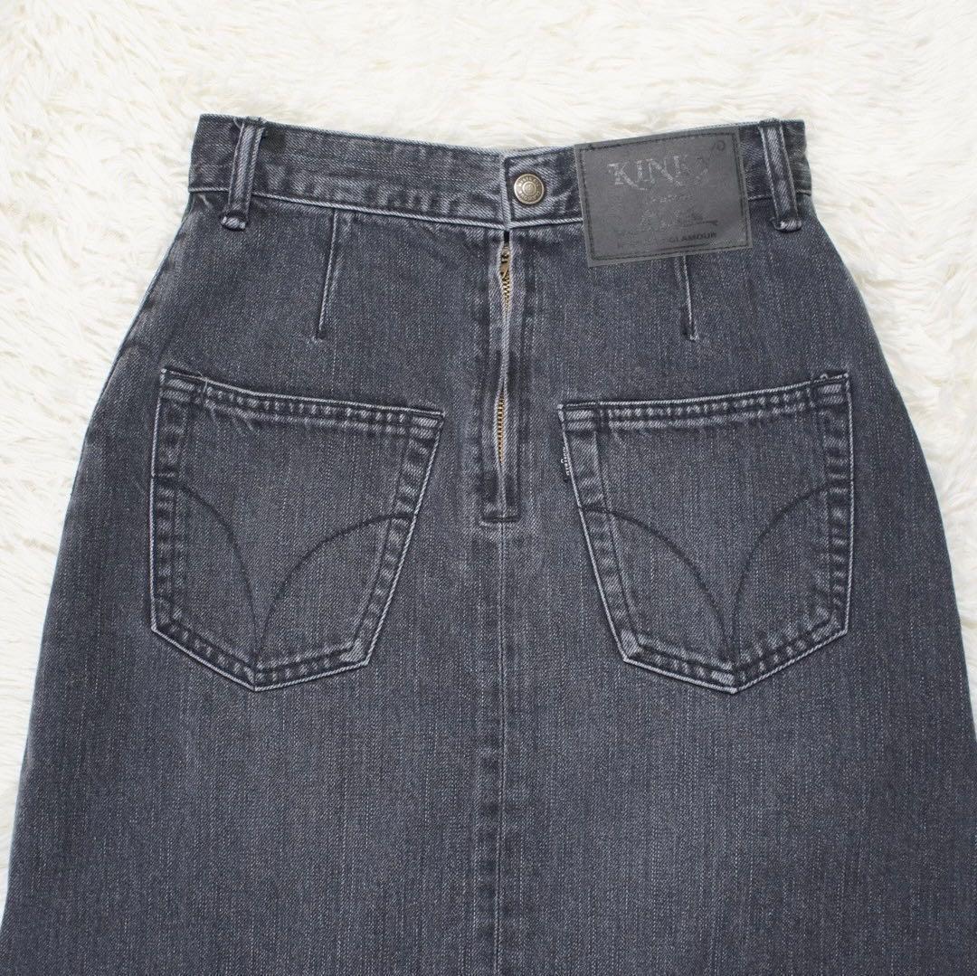 24年《HYSTERIC GLAMOUR》スリットデニムロングスカート(W24)