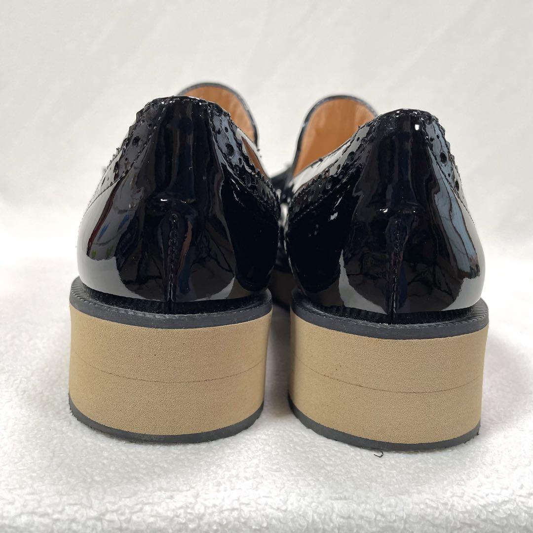 【極美品】ファビオルスコーニ エナメル タッセルローファー ウイングチップ 厚底 極美品】ファビオルスコーニ エナメル タッセルローファー
