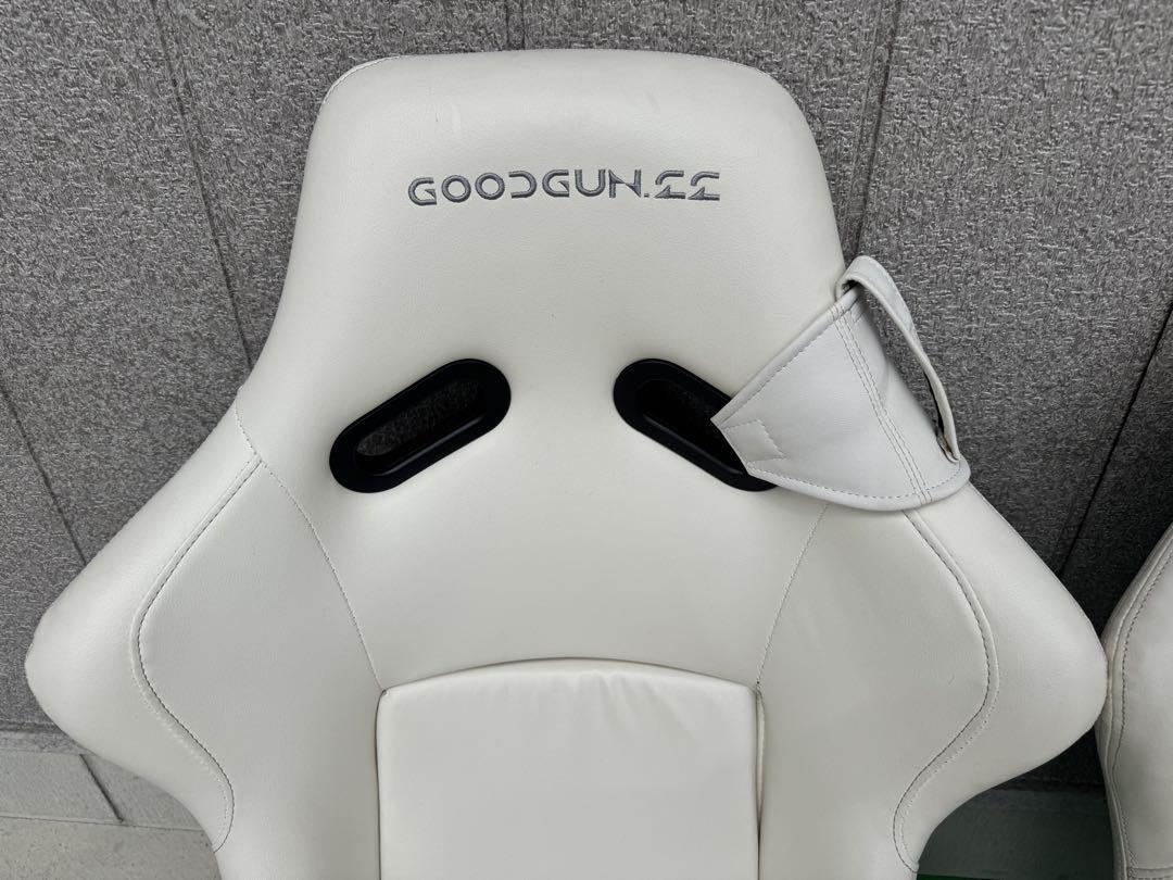 GOODGUN ホワイト フルバケットシート 2脚セット フェイクレザー