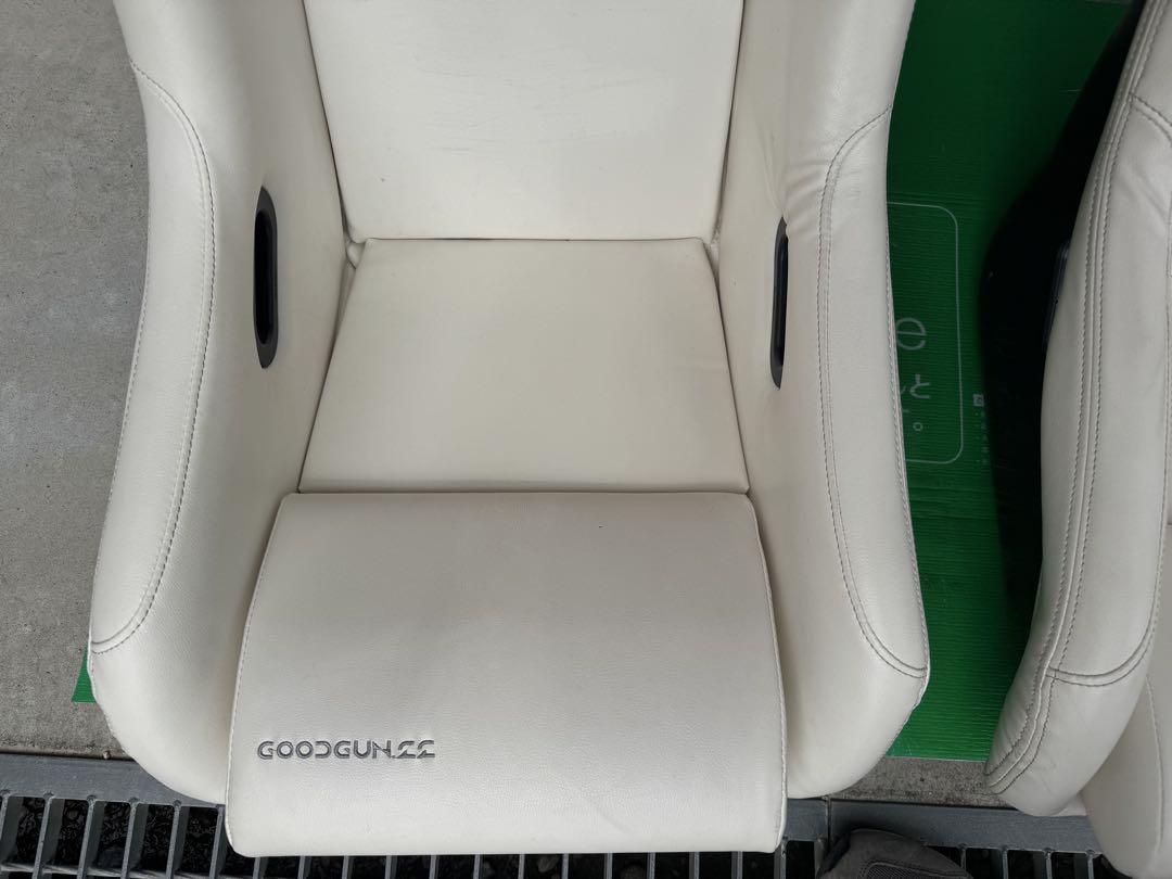 GOODGUN ホワイト フルバケットシート 2脚セット フェイクレザー
