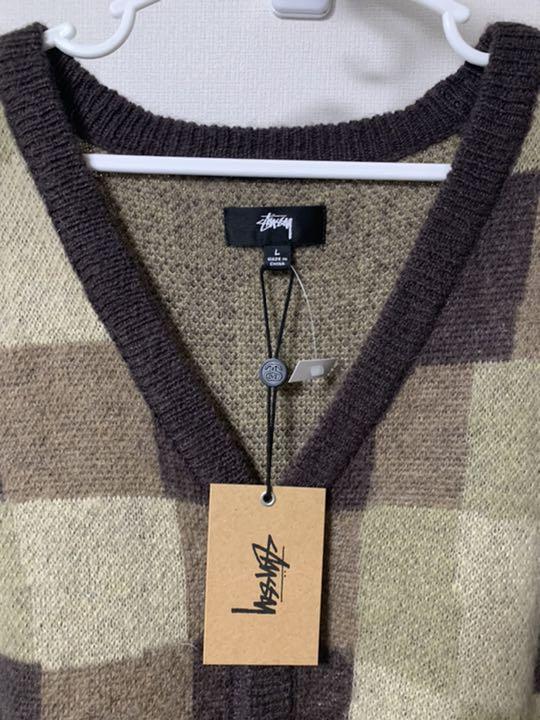 人気新品 stussy wobbly check sweater vest ベスト IA75M-m76891489505 高評価新作