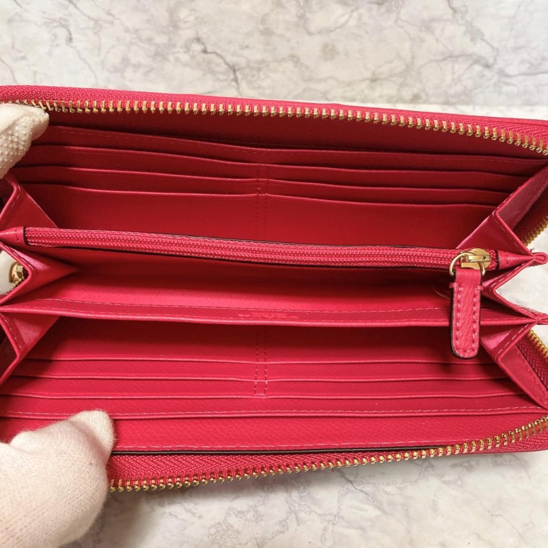 ☆新品☆ 【コーチ】 長財布 ブラウン×ピンクルビー 52859 シグネチャー