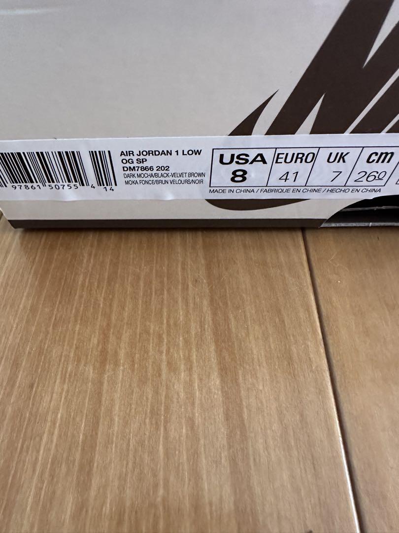 エア ジョーダン1 Low 26cm Travis Velvet Brown