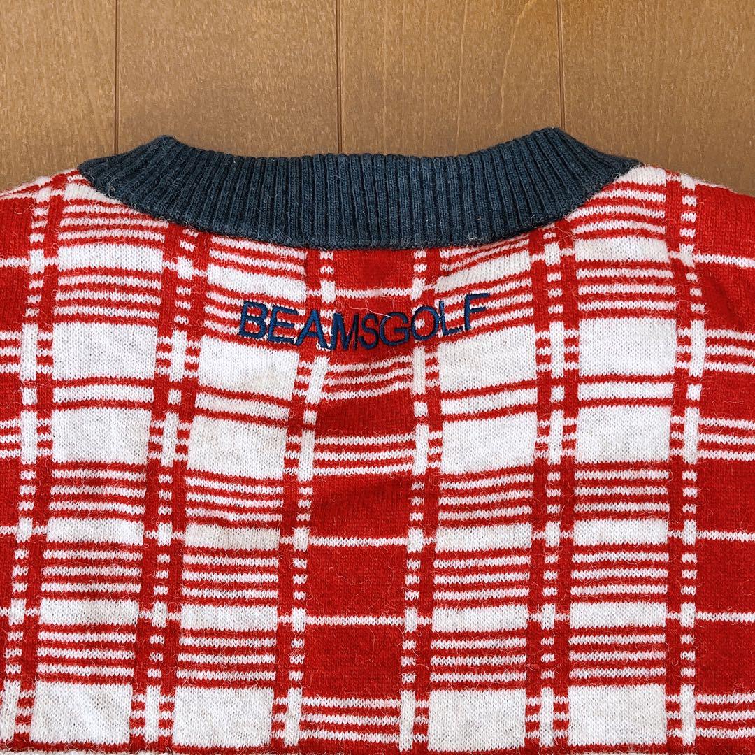BEAMS GOLF チェック柄セーター L