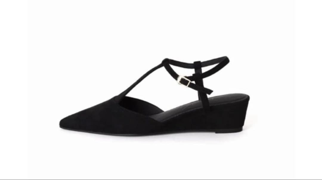 ✨新品✨LE TALON 4cm ポインテッドTストラップウエッジパンプス