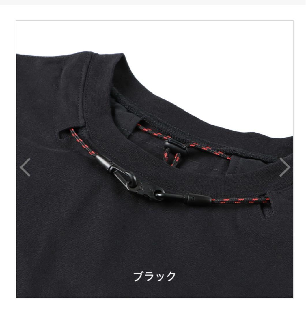 ファイテン　ハイブリッドネックTシャツ ブラック