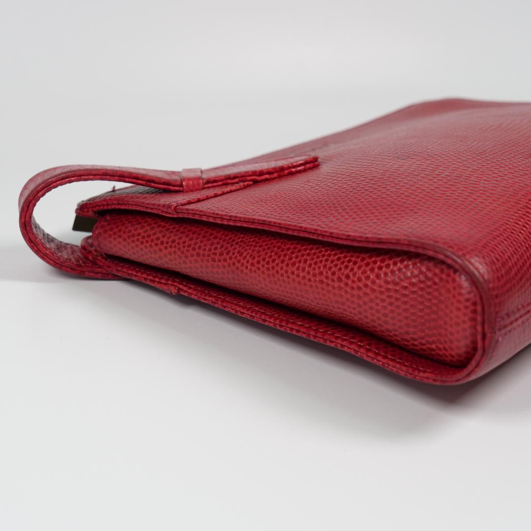 美品✨ケンゾー KENZO クラッチバッグ セカンドバッグ レザー レッド