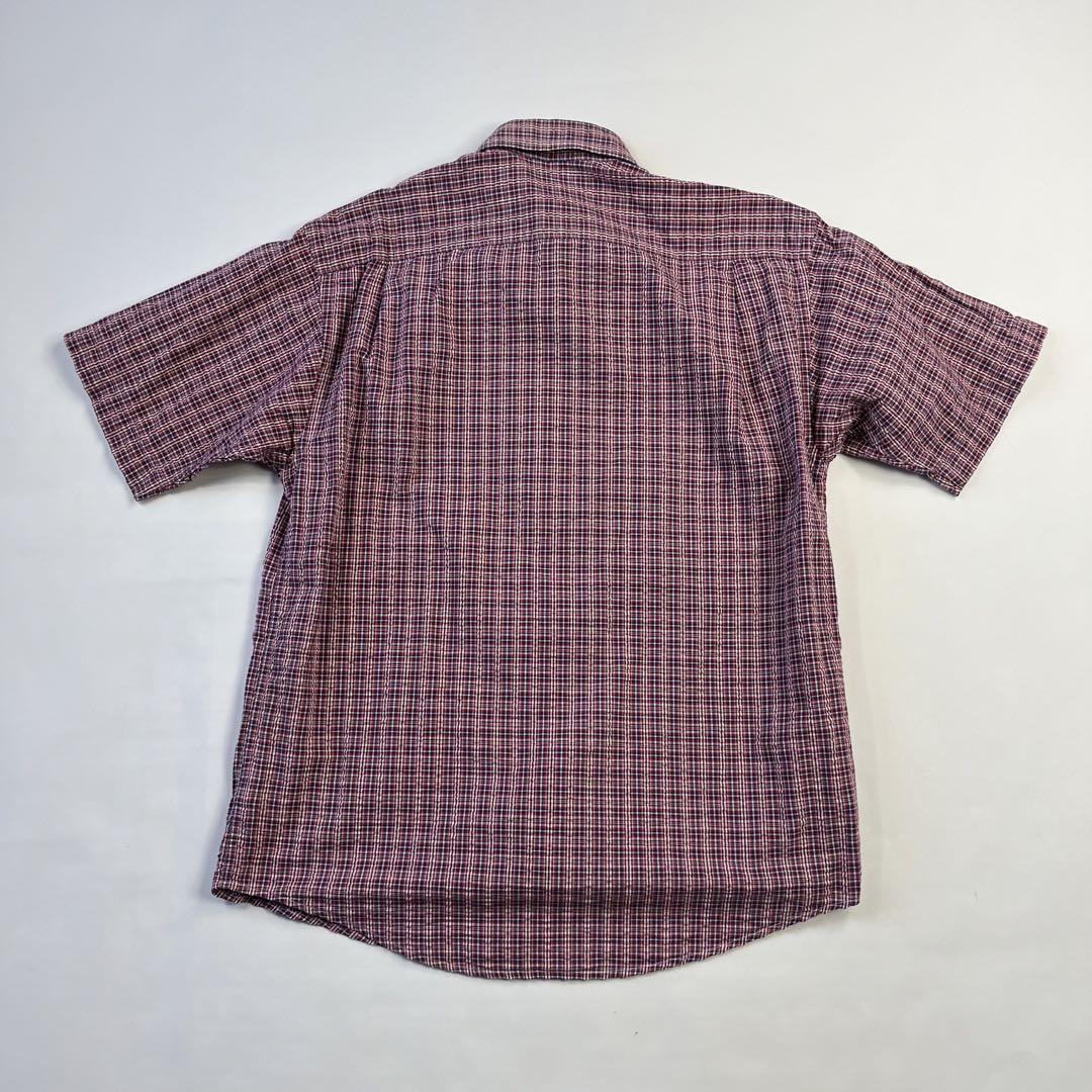 old uniqlo 短丈チェックシャツ シアサッカー ボックス