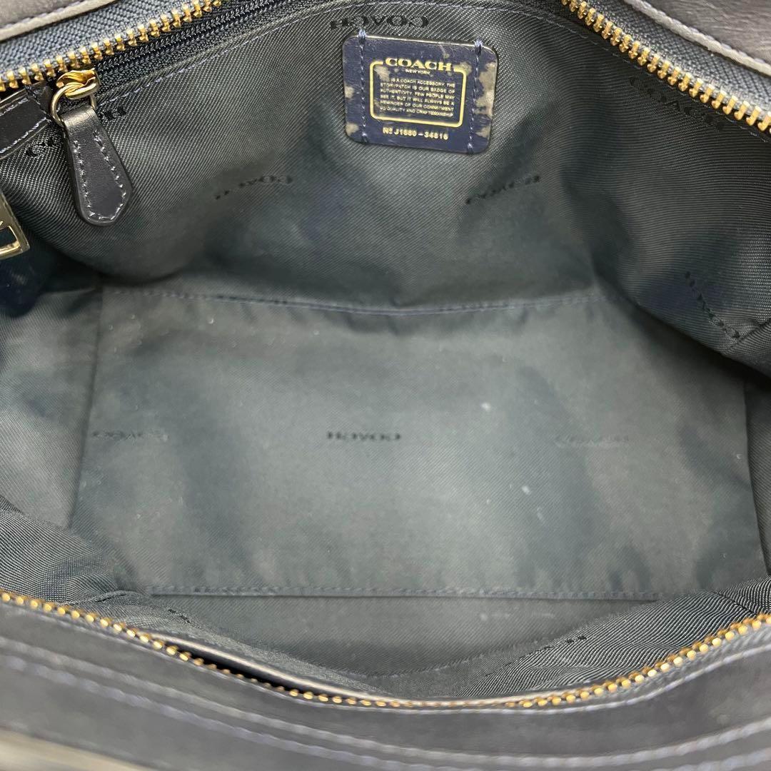 【美品】COACH スワッガー 27 ハンドバッグ 2way ネイビー