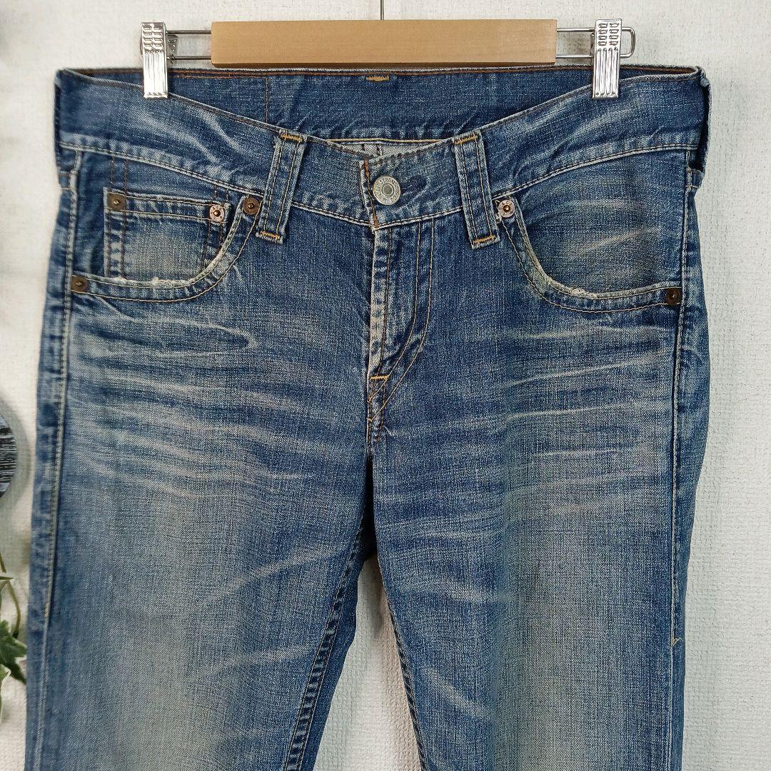 【LEVI'S】Levi's502クラッシュデニム メンズw32 L32 ブルー