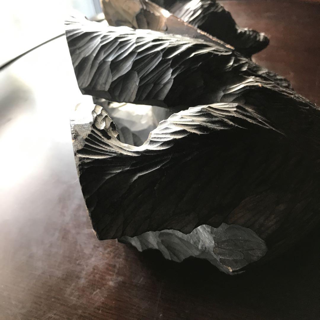 美品　木製　白老　木彫り熊　熊置物　木彫り　工芸品　手彫り　くま