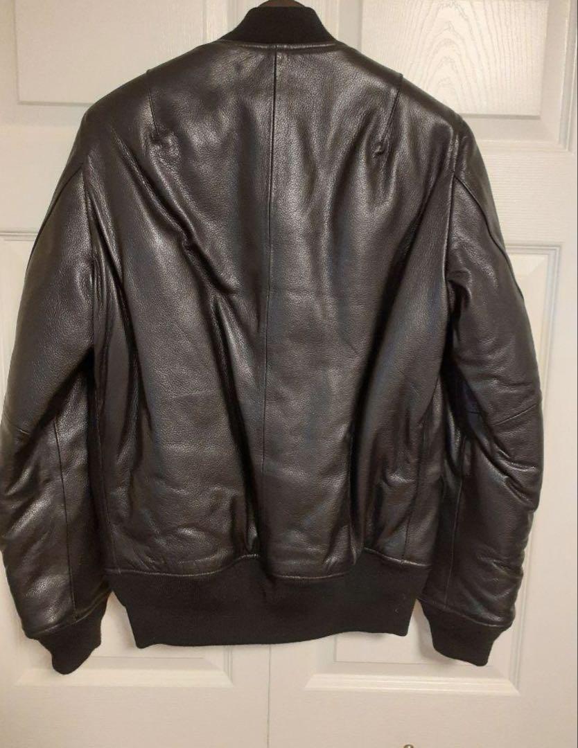 ほぼ新品 MA-1 レザージャケット 羊革