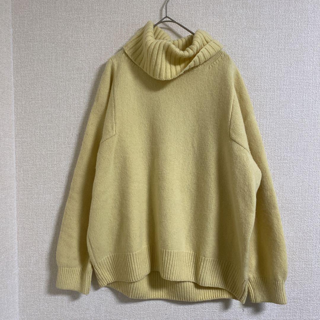 大きいサイズ！INDIVIタートルプルオーバーニット