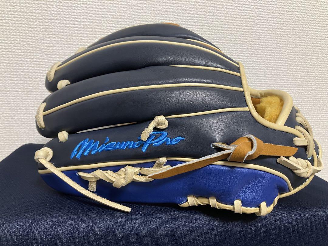 ミズノプロオーダー ダイバーシティブルー 軟式内野手用 湯もみ
