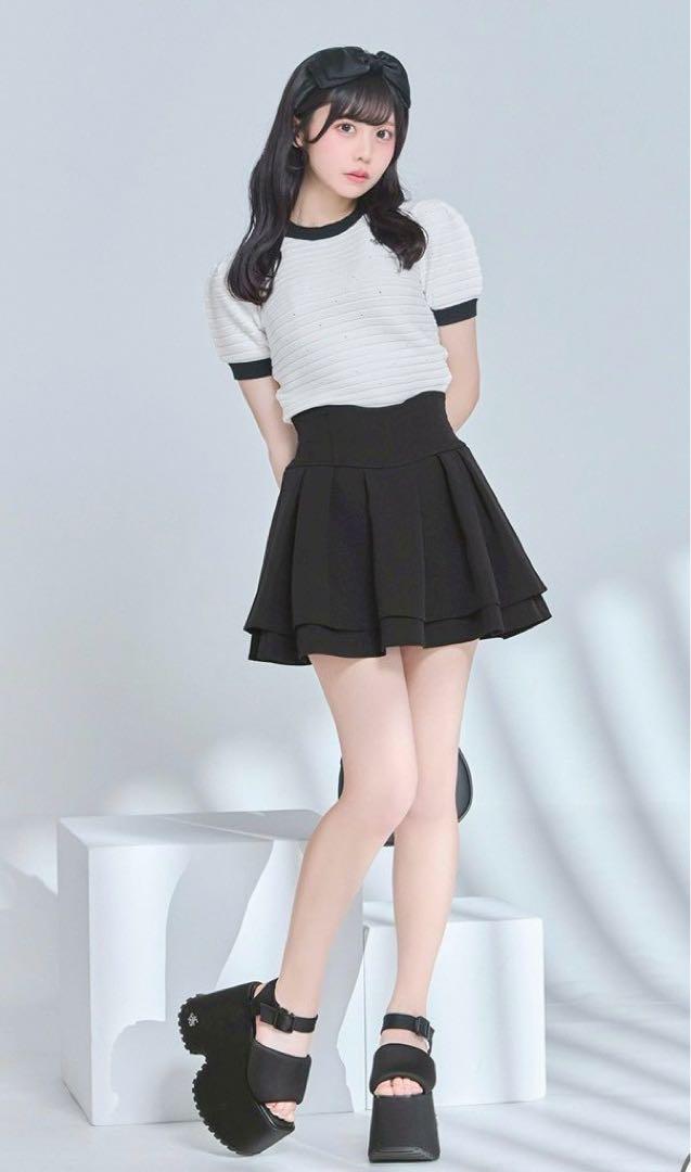大人気❣️ミシェルマカロン 美脚スカート（インナーパンツ付き） S