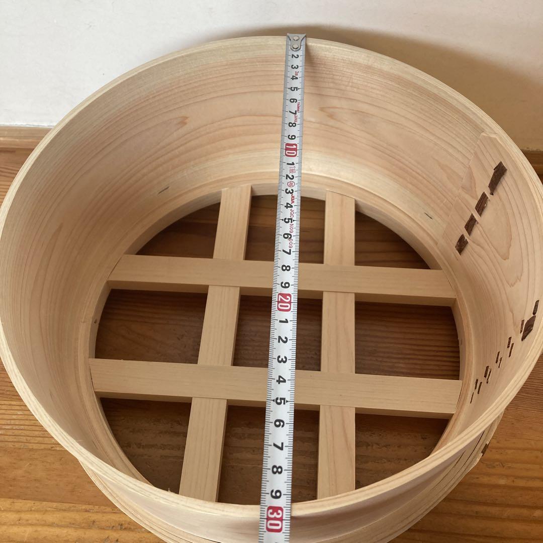 新品・未使用　日本製　木曽檜　桜皮編み　和せいろ　３升用
