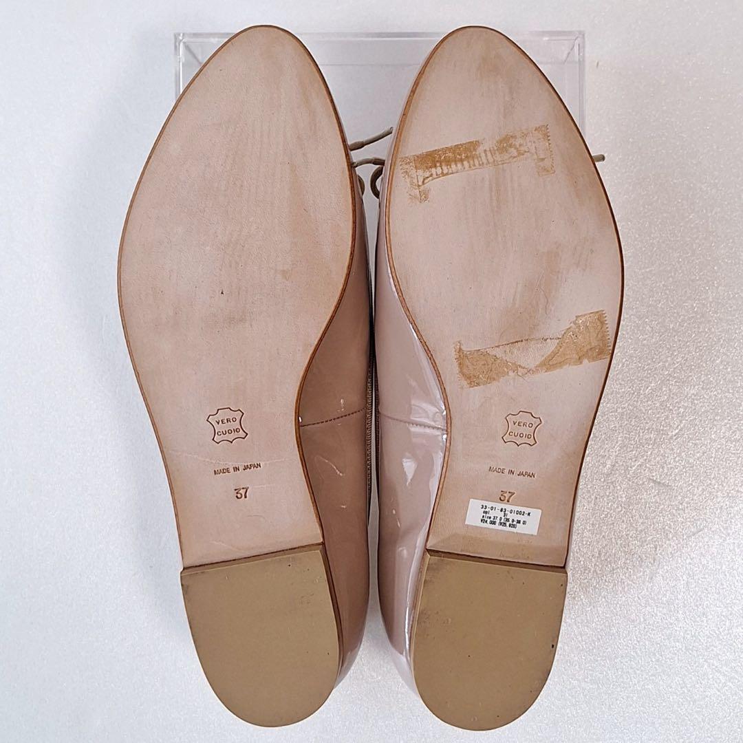 BT1552【極美品】トゥモローランド バレエシューズ エナメル 37 ピンク