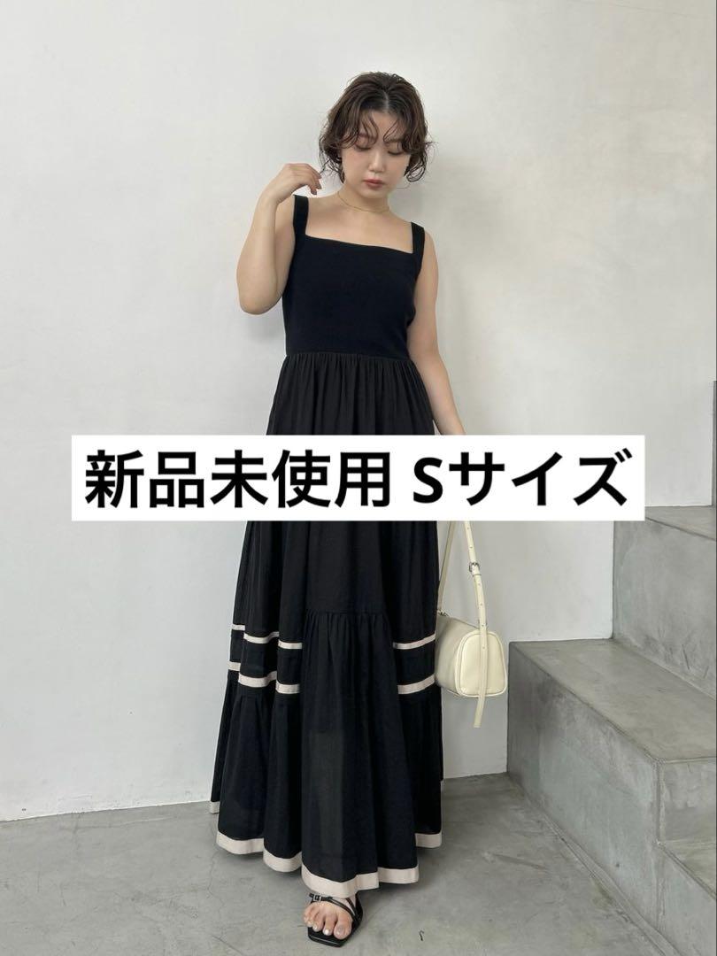 frayid ニットコンビタックティアードワンピ/ウォッシャブル
