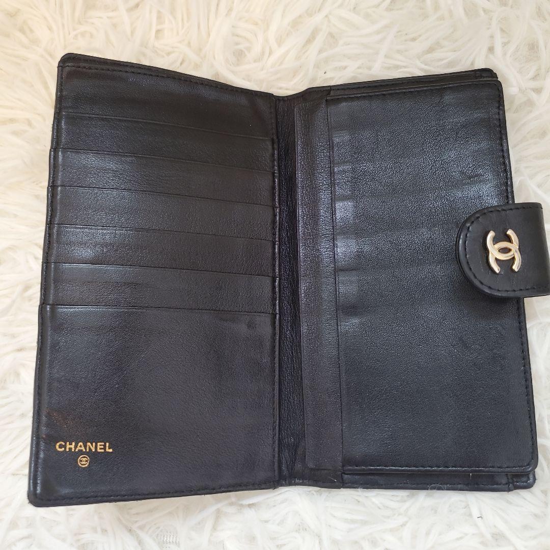 【美品】CHANEL 二つ折り財布 ビコローレ キルティング ラムレザー 黒 ⭐美品⭐CHANEL ブラック キルティング 二つ折り財布 - メルカリ