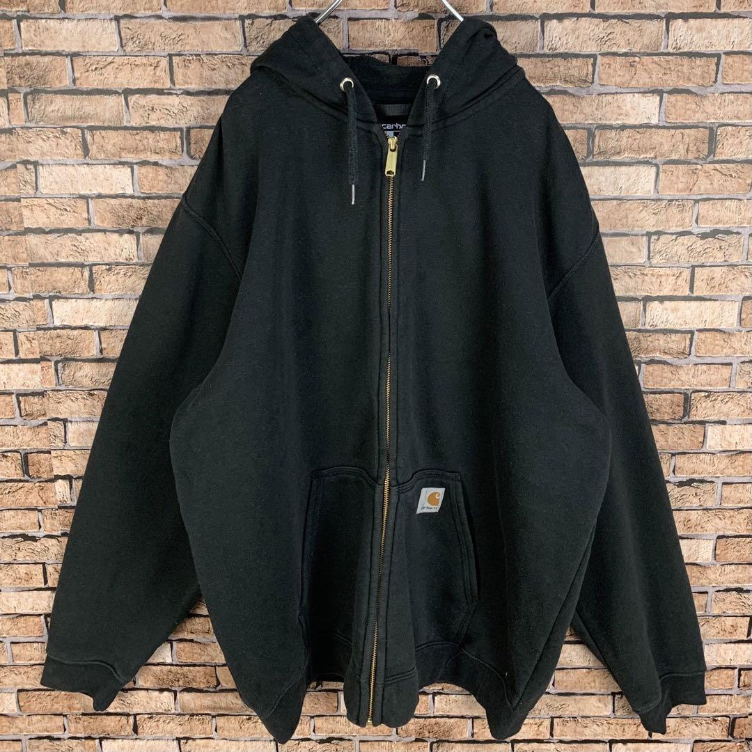 希少☆ XL カーハート ジップパーカー 黒 ブラック