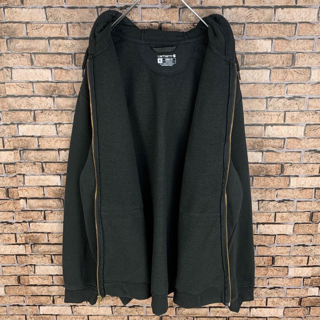 希少☆ XL カーハート ジップパーカー 黒 ブラック