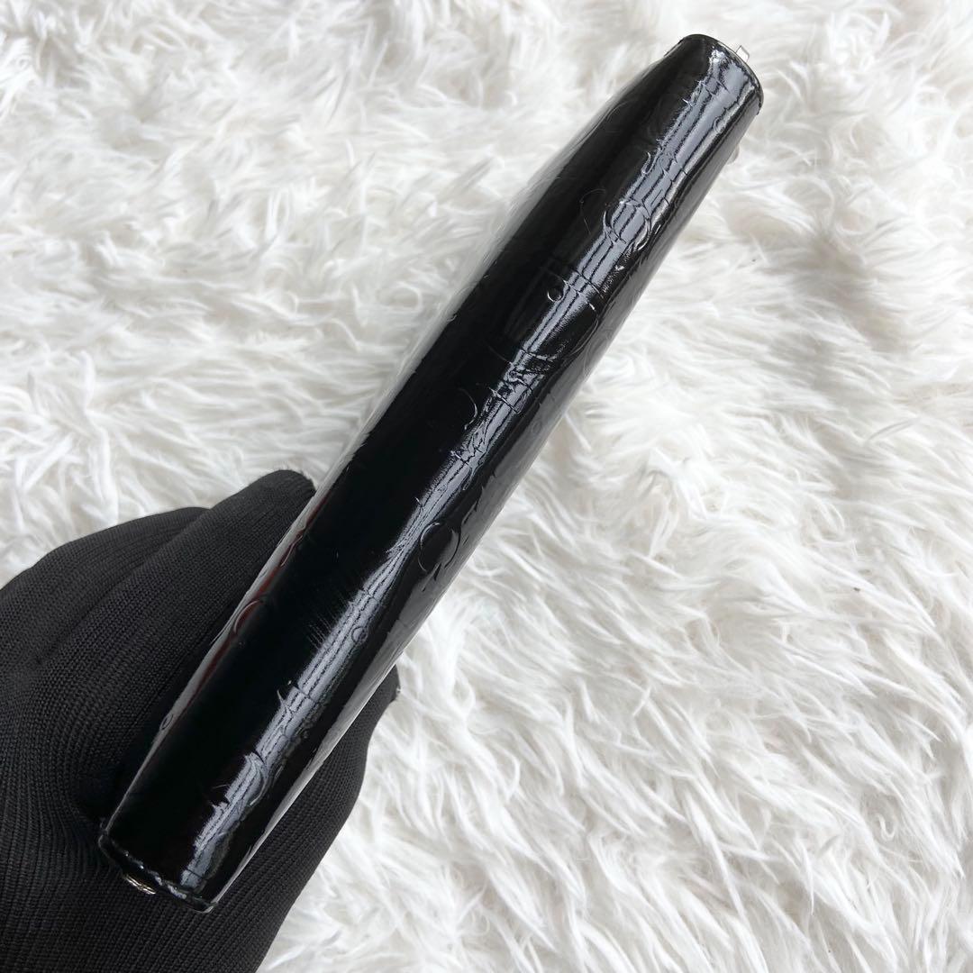新品 クリスチャンディオール　長財布　トロッター　パテントレザー　ブラック