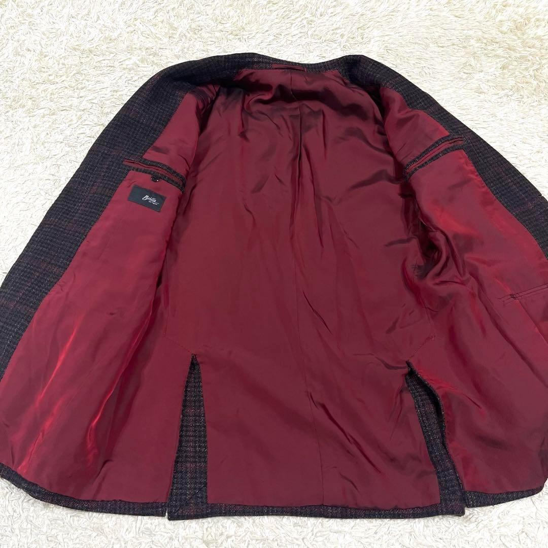 【美品•シルク混】ブリッラペルイルグスト　テーラード　L相当　グレンプレイド