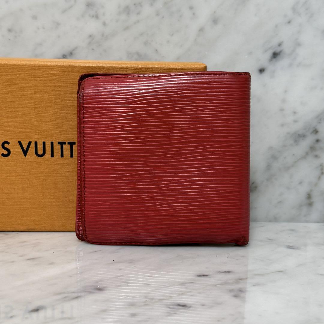 LOUIS VUITTON ルイヴィトン 二つ折り財布 エピ レッド 赤